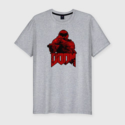 Футболка slim-fit DOOM RED, цвет: меланж