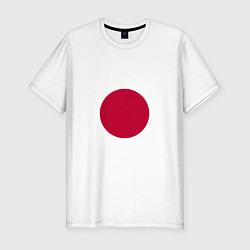 Футболка slim-fit Япония Японский флаг, цвет: белый