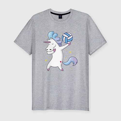 Мужская slim-футболка Unicorn Volleyball / Меланж – фото 1