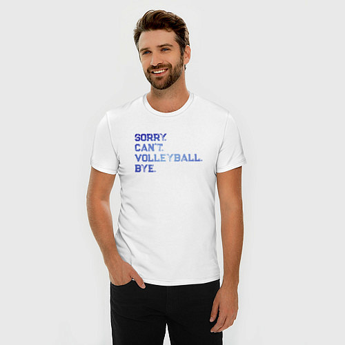 Мужская slim-футболка Volleyball / Белый – фото 3
