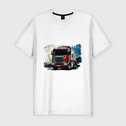 Футболка slim-fit SCANIA Дальнобой, цвет: белый