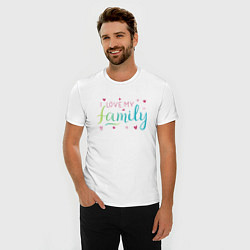 Футболка slim-fit I love my family, сердечки, цвет: белый — фото 2