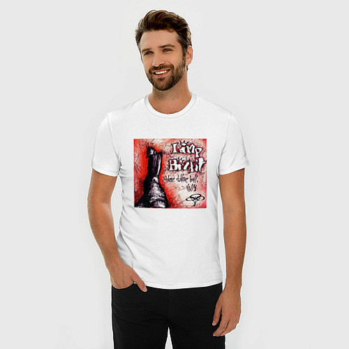 Мужская slim-футболка Three Dollar Bill / Белый – фото 3