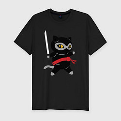 Футболка slim-fit Ninja Cat, цвет: черный
