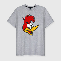 Футболка slim-fit Голова дятла Вуди, цвет: меланж