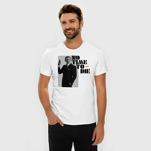Мужская slim-футболка Не время умирать No Time To D / Белый – фото 3