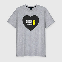 Футболка slim-fit GTA 6: Heart, цвет: меланж