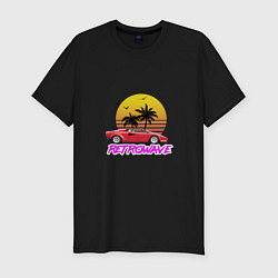 Футболка slim-fit Retrowave style 2, цвет: черный