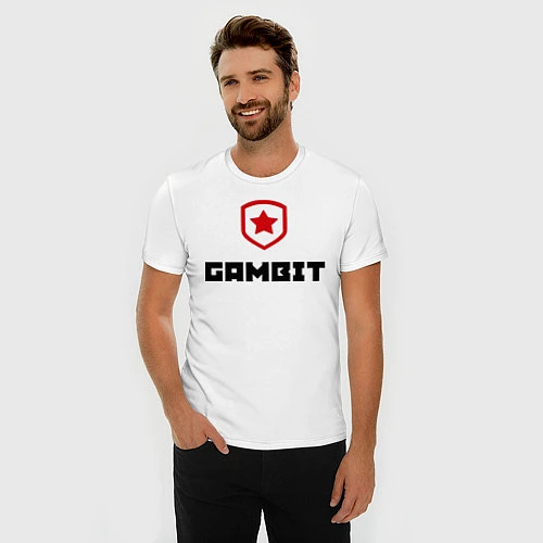 Мужская slim-футболка Gambit / Белый – фото 3