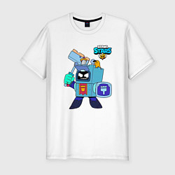 Футболка slim-fit Ash Brawl Stars Эш, цвет: белый