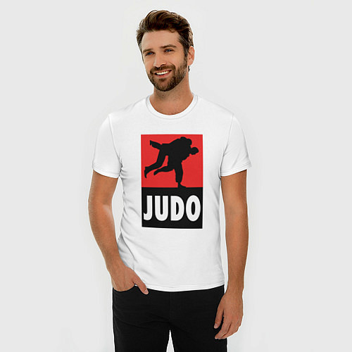 Мужская slim-футболка Judo / Белый – фото 3