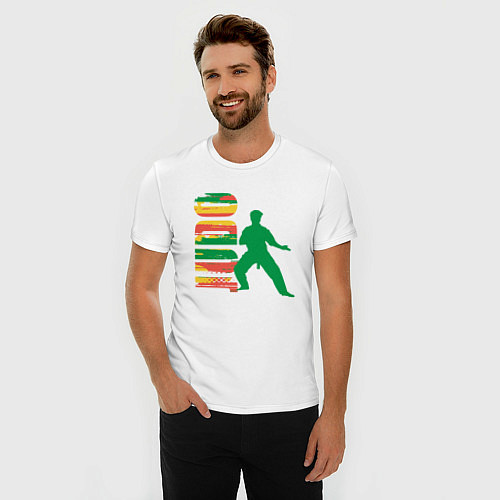 Мужская slim-футболка Color Warrior / Белый – фото 3