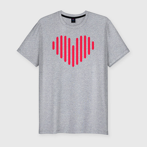 Мужская slim-футболка Минималистичное сердце / Меланж – фото 1
