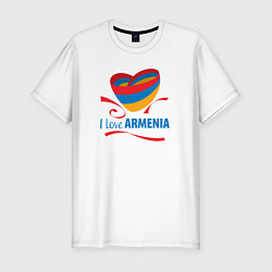 Футболка slim-fit Я люблю Армению, цвет: белый