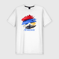 Футболка slim-fit Brush Armenia, цвет: белый