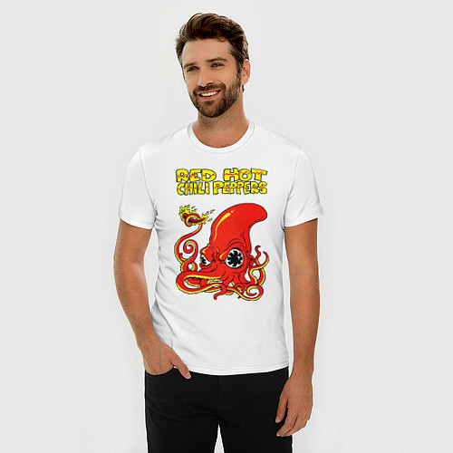 Мужская slim-футболка RED HOT CHILI PEPPERS / Белый – фото 3