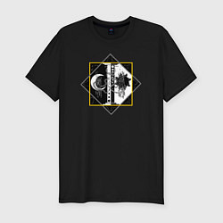 Футболка slim-fit Равновесие, цвет: черный