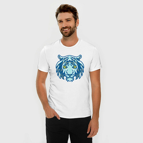 Мужская slim-футболка Night Tiger / Белый – фото 3