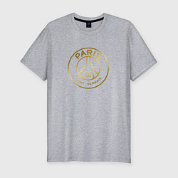 Футболка slim-fit PSG GOLD LOGO ПСЖ ЗОЛОТО, цвет: меланж
