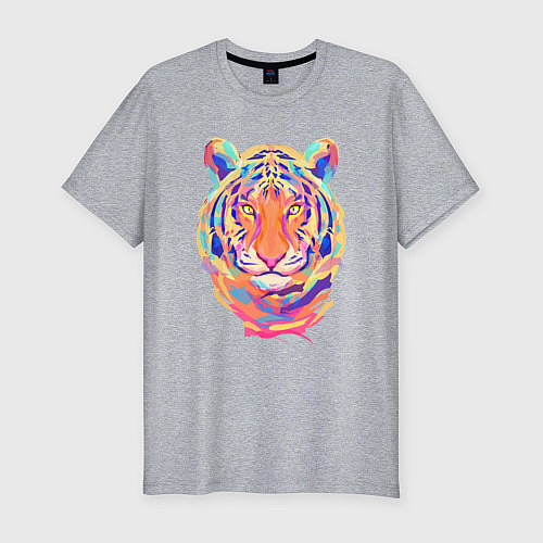 Мужская slim-футболка Color Tiger / Меланж – фото 1