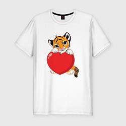 Футболка slim-fit Tiger Love, цвет: белый