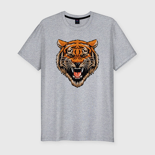 Мужская slim-футболка Tiger Hunter / Меланж – фото 1