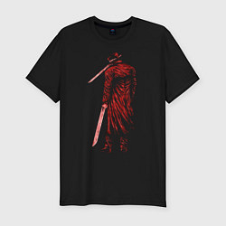 Футболка slim-fit Человек Катана силуэт, цвет: черный
