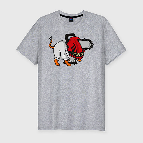 Мужская slim-футболка Дэчита Человек-бензопила / Меланж – фото 1