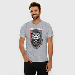 Футболка slim-fit Тигр в шляпе, цвет: меланж — фото 2
