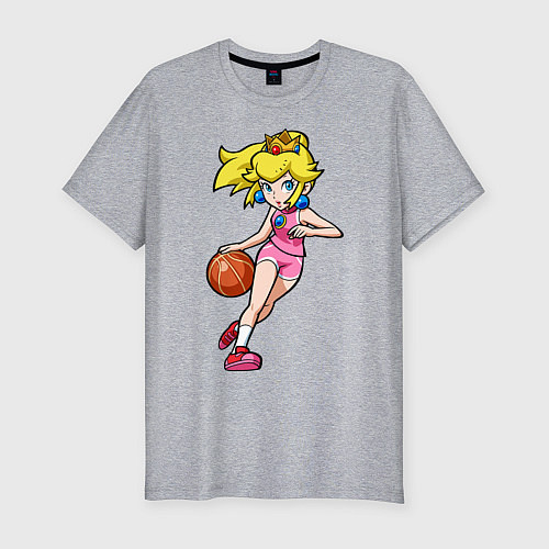 Мужская slim-футболка Peach Basketball / Меланж – фото 1