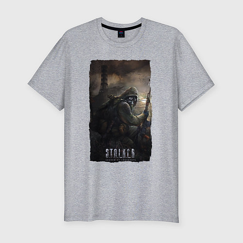 Мужская slim-футболка STALKER SHADOW OF CHERNOBYL / Меланж – фото 1