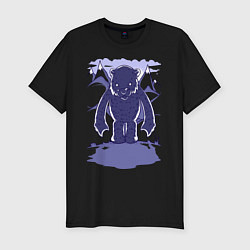 Футболка slim-fit Медведь гуляет, цвет: черный