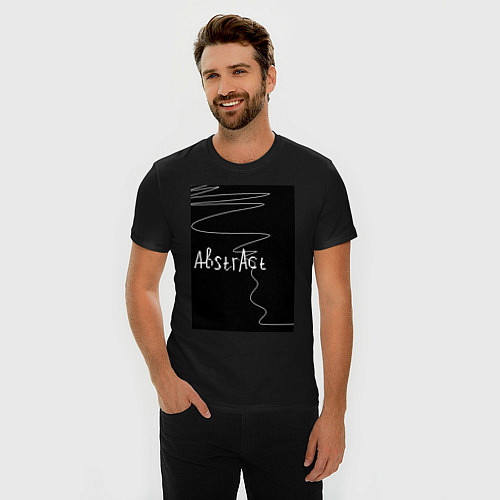 Мужская slim-футболка Abstract style / Черный – фото 3