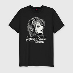 Футболка slim-fit Девушка ведущая радио, цвет: черный