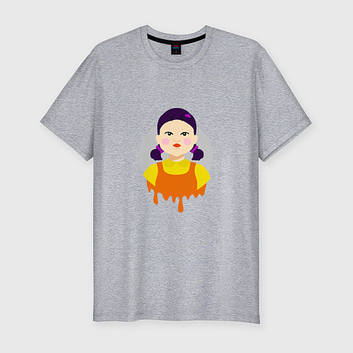 Мужская slim-футболка Игра в кальмара: Кукла / Меланж – фото 1