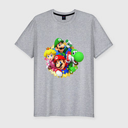 Футболка slim-fit Mario wii, цвет: меланж