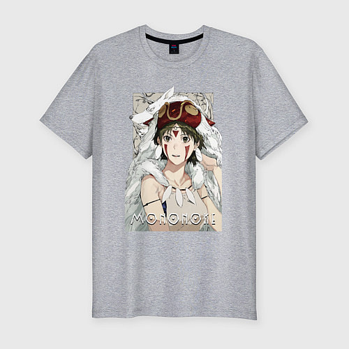 Мужская slim-футболка Princеss mononoke / Меланж – фото 1