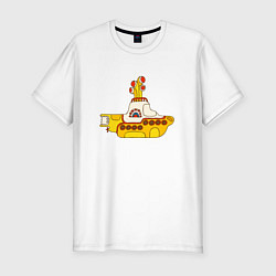 Футболка slim-fit The Beatles Yellow Submarine в дудл стиле, цвет: белый