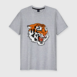 Футболка slim-fit Smiling Tiger, цвет: меланж