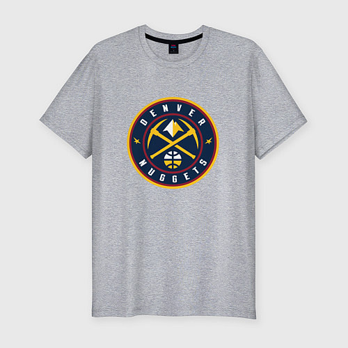 Мужская slim-футболка Денвер Наггетс логотип / Меланж – фото 1