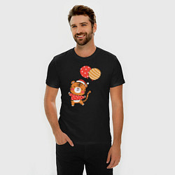 Футболка slim-fit Тигренок с шариками, цвет: черный — фото 2