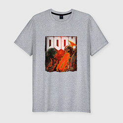 Футболка slim-fit Думгай пронзает демона DOOM, цвет: меланж