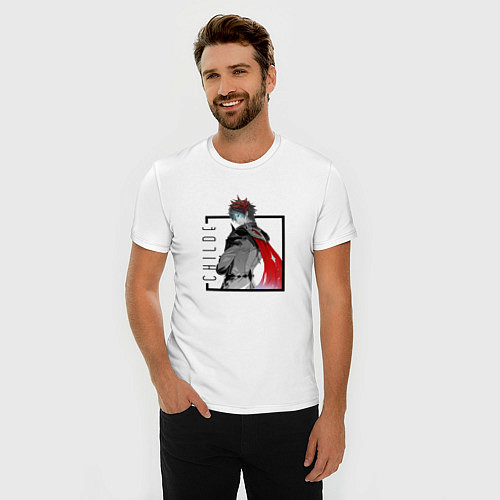 Мужская slim-футболка Тарталья в квадрате / Белый – фото 3