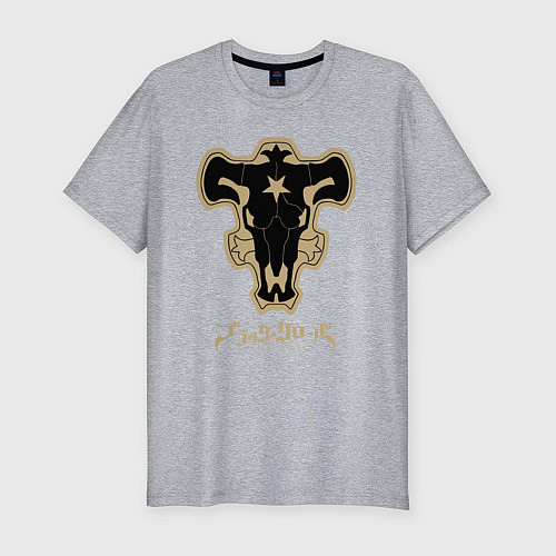 Мужская slim-футболка Черный Бык / Меланж – фото 1