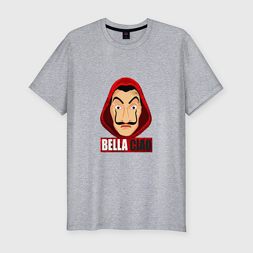 Мужская slim-футболка Белла Чао / Меланж – фото 1