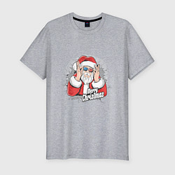 Футболка slim-fit Cool Santa, цвет: меланж
