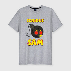 Футболка slim-fit Serious Sam Bomb Logo, цвет: меланж