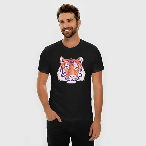 Мужская slim-футболка Тигра оранжевый / Черный – фото 3