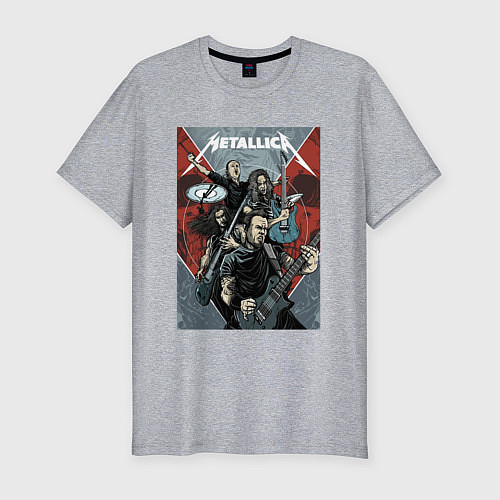 Мужская slim-футболка Metallica - cool dudes! / Меланж – фото 1