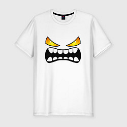 Футболка slim-fit Geometry Dash: Demon Face, цвет: белый